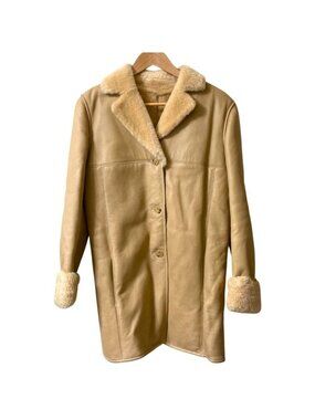 Loewe Mouton Coat Jacket 38 Camel
